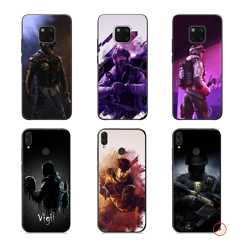 rainbow six Soft Silicone Case for Huawei P30 P20 P10 Lite Pro P Smart Plus 2018 2019 Z |