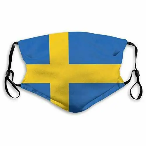 

Cloth Face Mask Washable Swedish Flag Anti Filter Dust Fabric Face Covering