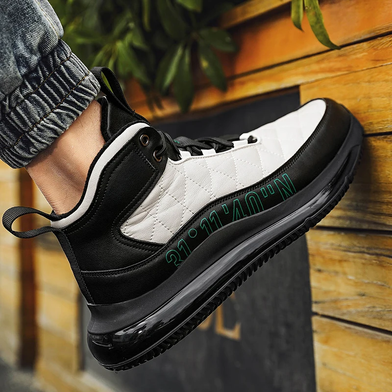 

Super Cool Boys Running Shoes Leather Sport Shoes Men High Top Athletic Shoes For Mens Anti Slip Walking Jogging Sneakers Man