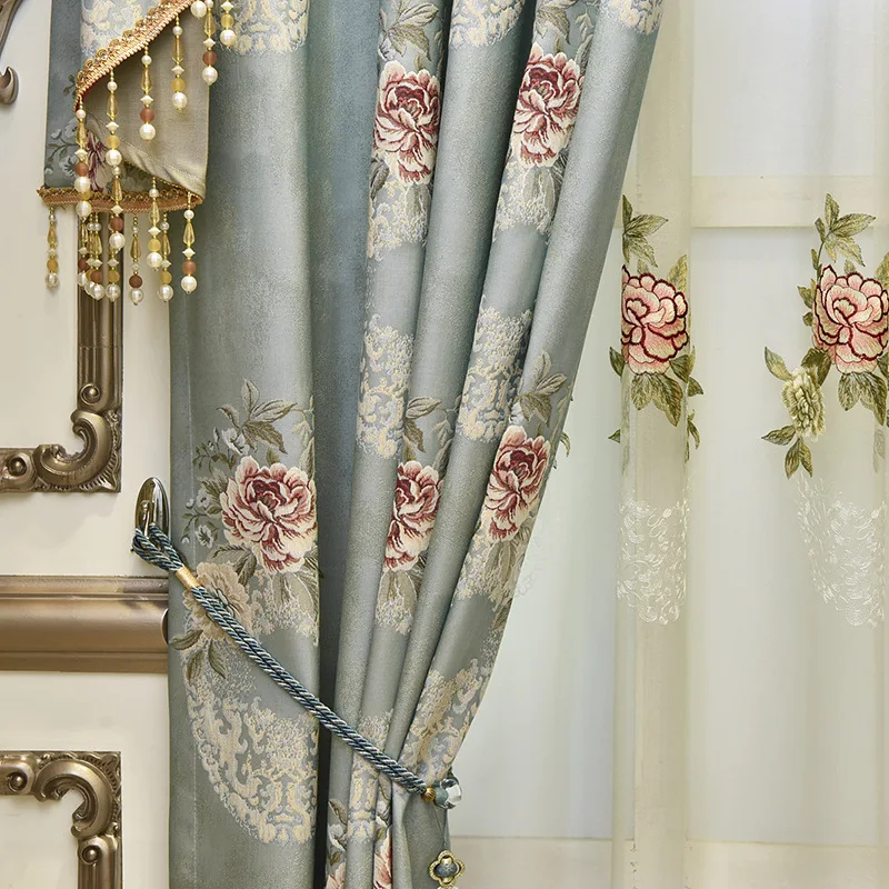 European High Precision Relief Jacquard Shading Curtains for Living Dining Room Bedroom. | Дом и сад