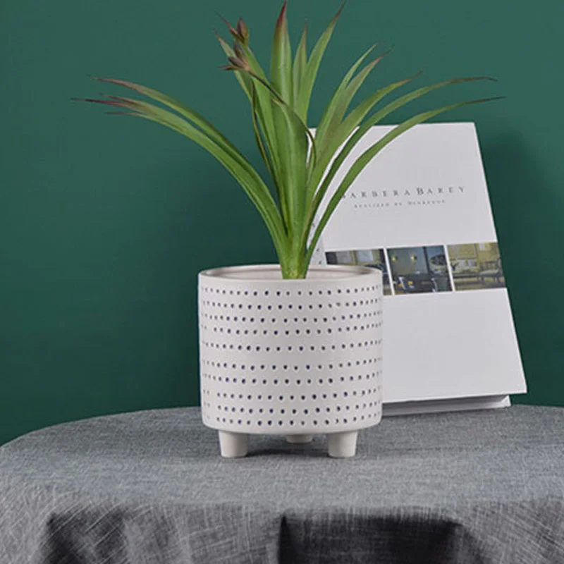

Nordic Creative Round Flowerpot Succulent Planting Potted Cactus Balcony Decoration Indoor Desktop Decoration Home Decoration