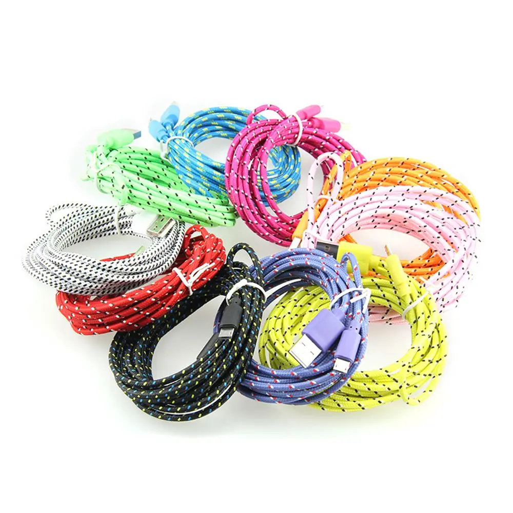 1 м/2 м/3 м нейлоновый Кабель Micro USB в оплетке шнур для передачи данных кабель