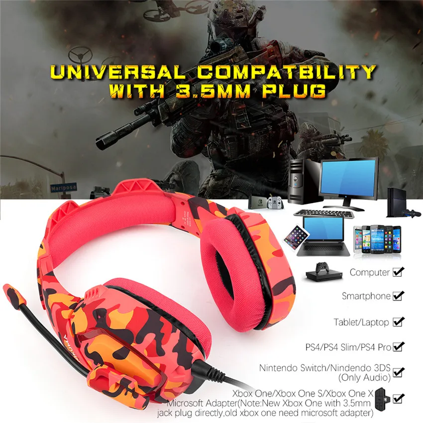 ONIKUMA K1 PS4 гарнитура игровые наушники стерео шлем для IPad мобильного телефона Xbox One с микрофоном PC Gamer Bass Наушники
