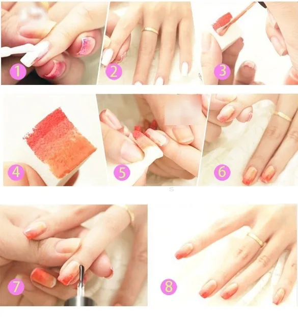 Губчатый уплотнитель для маникюра градиентный цвет губчатый губка