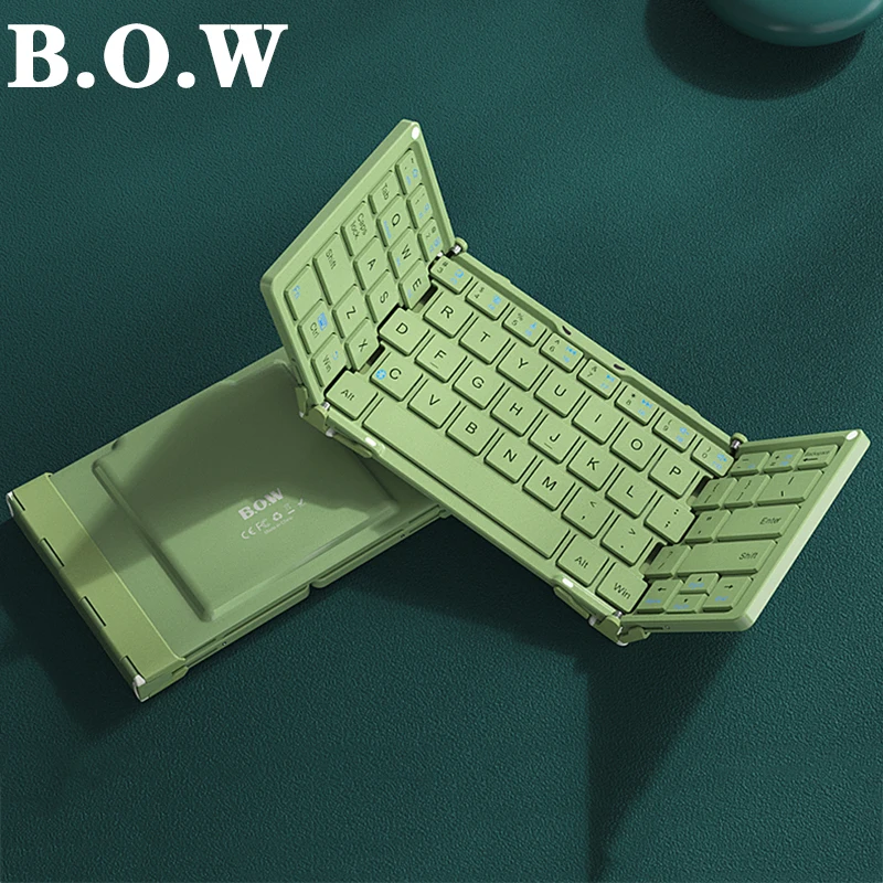 B.O.W Mini Keyboard Bluetooth Connected to Tablets / Phone iOS Windows Android System Support Pocket Size Folded Style | Компьютеры и