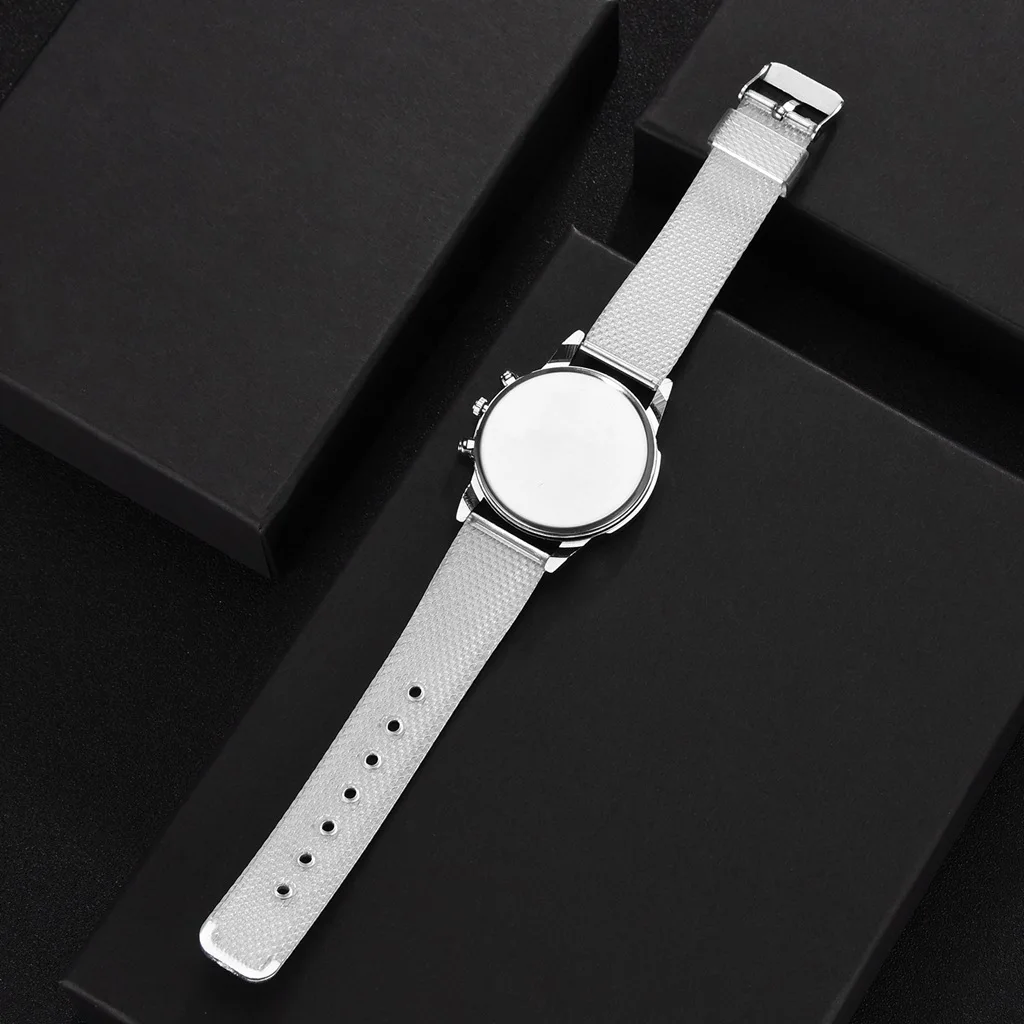 

Three-eye watch men's business casual quartz watch brand trend mesh strap wrist watch alloy watch