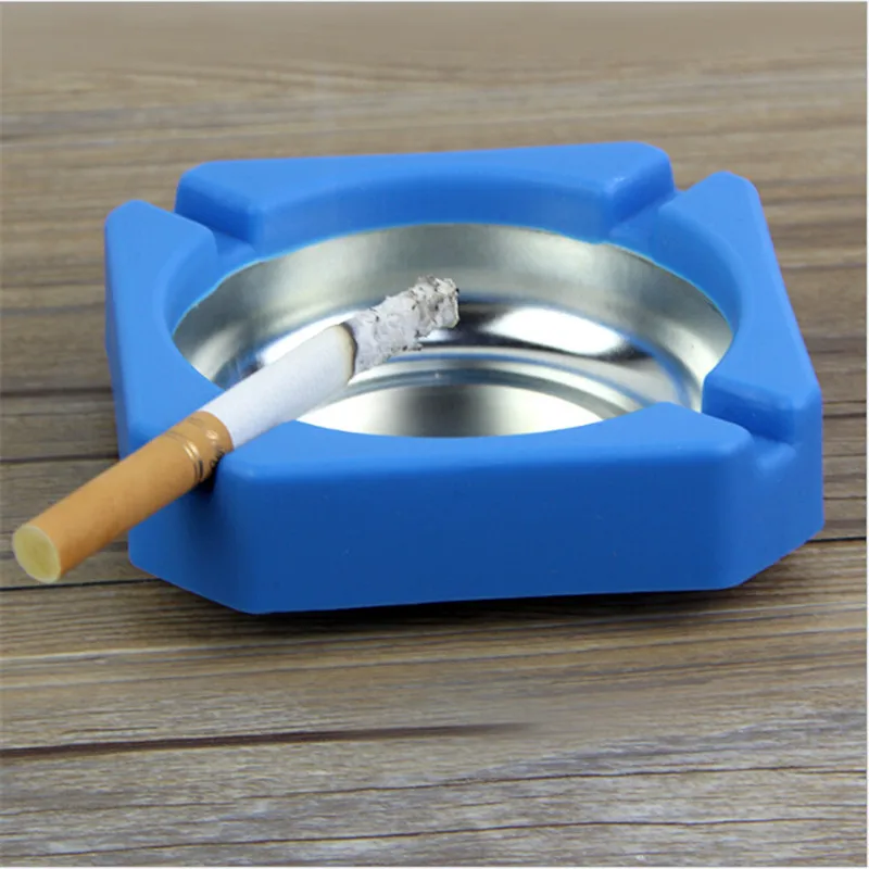 Home Ashtray New Candy Colored Plastic Stainless Steel Square Edging Office Advertising Cigarette Accessories | Дом и сад