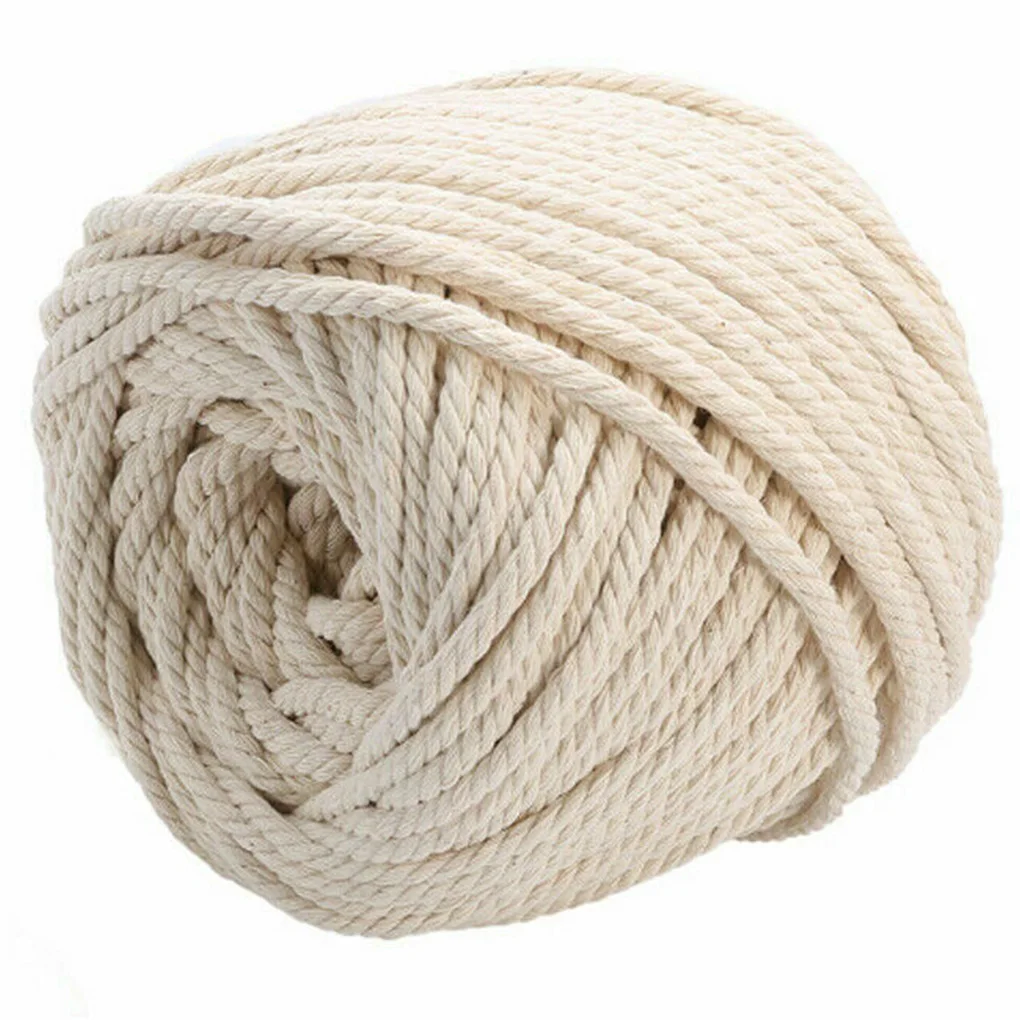

Natural Cotton Rope Handicraft DIY Cotton Cord Weaving Crafting Braiding Rope Thread Wall Hang Decor Tapestry Make Cotton Rope