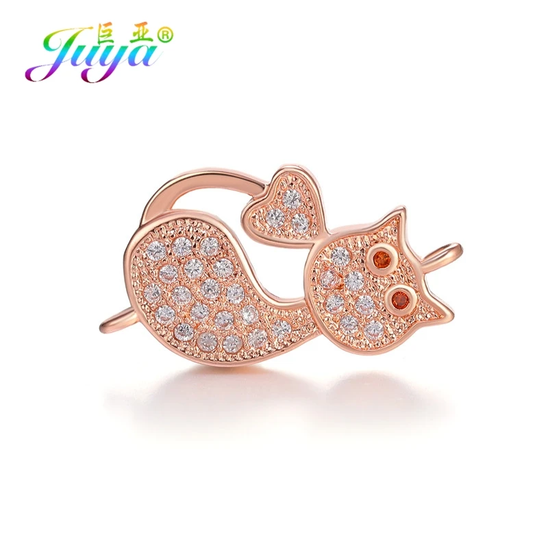 Juya DIY принадлежности для сережек для изготовления ювелирных изделий проложенный циркониевый Круг Бесконечность металлический соединитель Подвески Браслеты Серьги Аксессуары - Цвет: Rose Gold