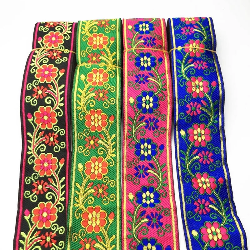 7 м/уп. 5 см винтажная Этническая вышивка кружевная лента Бохо тканая жаккардовая
