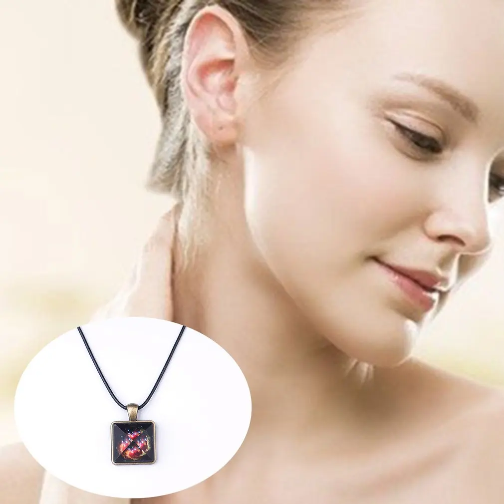 Luminous Star Series Necklace Crystal Pyramid Triangle Geometric Pendant Galaxy Dust Starry Night Glow in the Darkness Chic | Украшения и