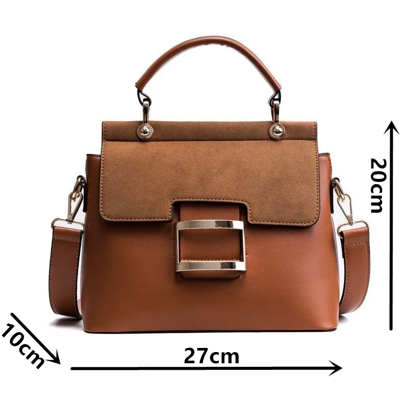 

JLENOVOG Women Bag Vintage Shoulder Bags 2021 Buckle PU Leather Handbags Crossbody Bags for Women Famous Brand Handbags