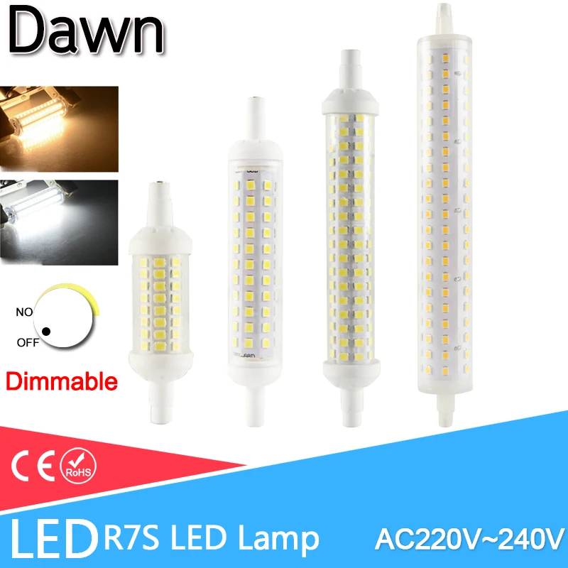 LED Lamp R7S Bulb 6W-15W AC 110V 220V 78mm 118mm 135mm 189mm Replace Spot Tube Halogen Light 50w 100w 150w Floodlight