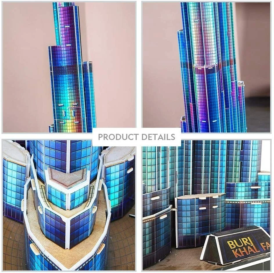 3D Пазлы Burj Khalifafor освещение в ночную архитектуру LED наборы строительных моделей
