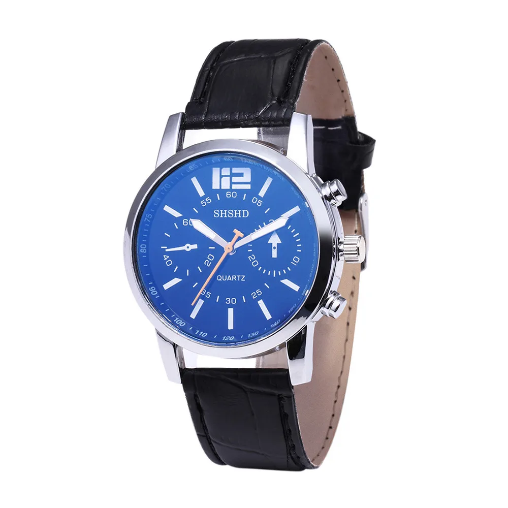 Мужские кварцевые часы Blu-Ray из возобновляемого стекла нейтральные Кварцевые