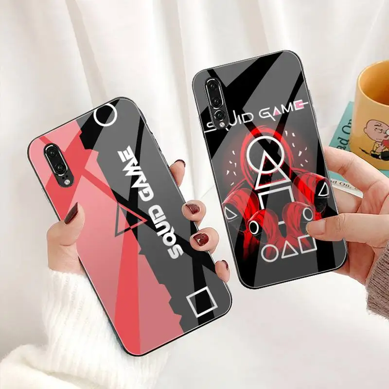 Чехол для телефона Squid Game 456, сериал ужасов, темперированное стекло, для Huawei P30 P20 P10 Lite Honor 7A 8X 9 10 Mate 20 Pro.