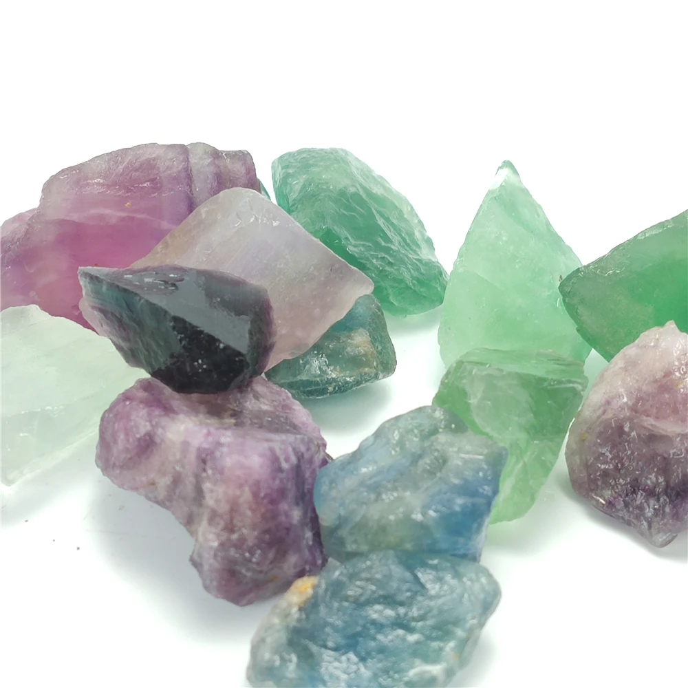 

50g Colorful Natural Fluorite Crystal Striped Fluorite Quartz Crystal Stone Point Healing Wand Treatment Stone