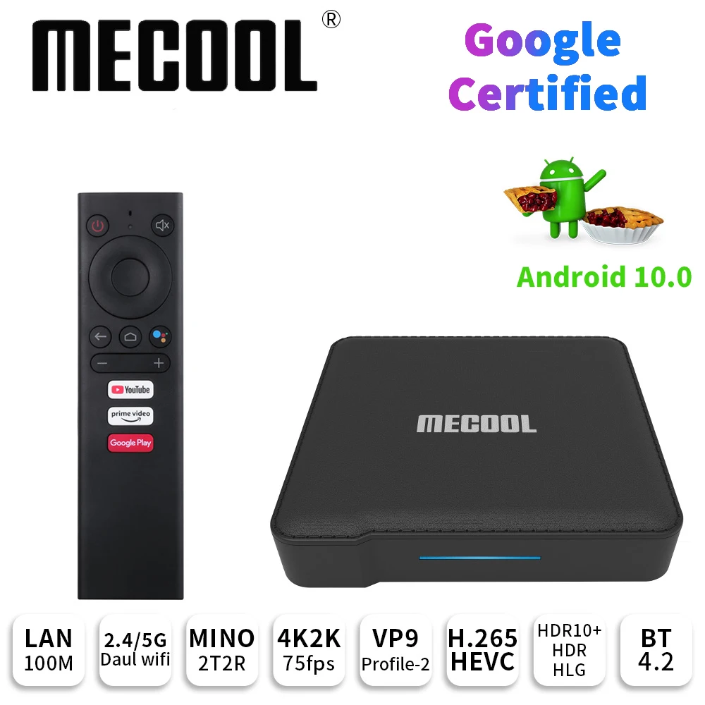 Mecool KM1 Deluxe ATV Andriod 10 Smart TV Box 4 Гб Оперативная память 64 Amlogic S905X3 2 4G/5G Wi Fi Голос Google