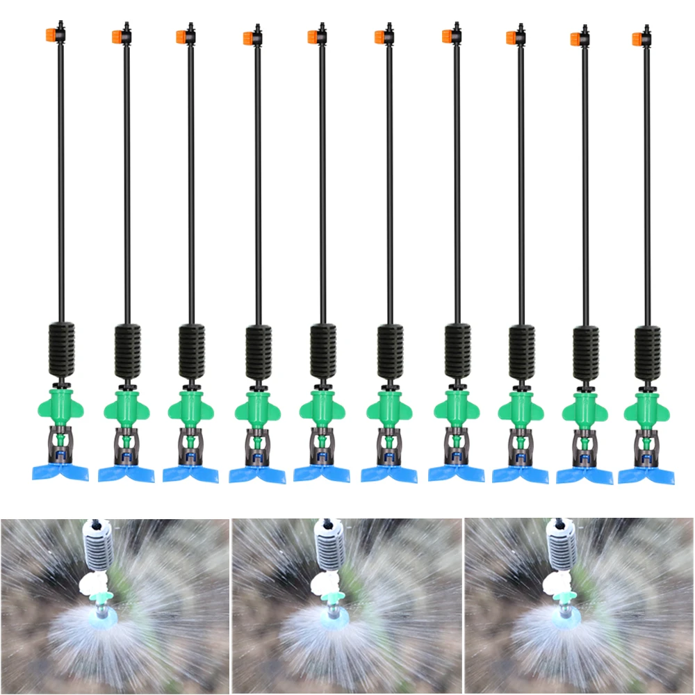 

360 Degrees Leaf-Type Sprinkler Head Automatic Rotating Hanging Fogger Garden Watering Irrigation Spray Micro Cooling Raised Bed