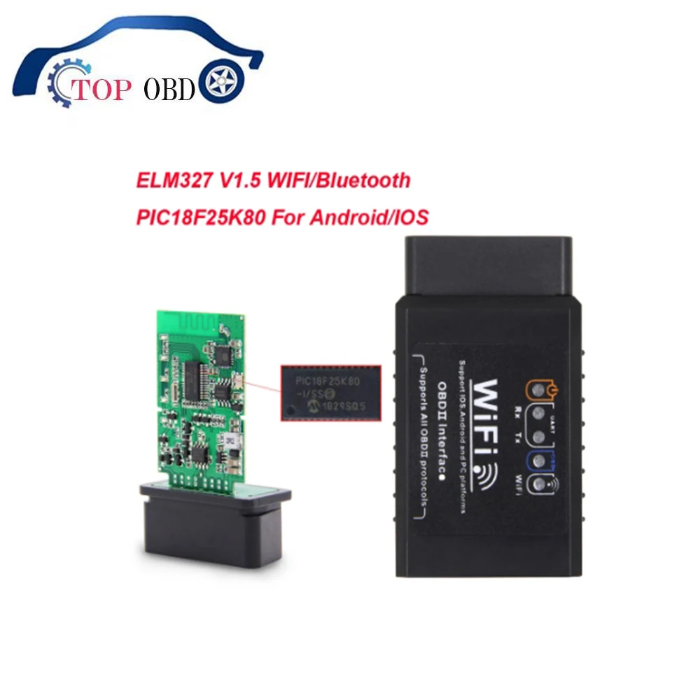 Автомобильный диагностический сканер ELM 327 V1.5 PIC18F25K80 OBD2 Bluetooth WIFI USB OBD 2
