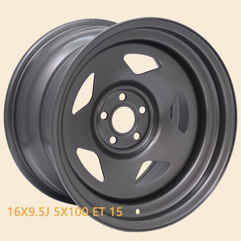 16 дюймовые стальные колеса 16X9.5 5X100 5 отверстий офсет 15 gunmetal gray MK4 оправы для