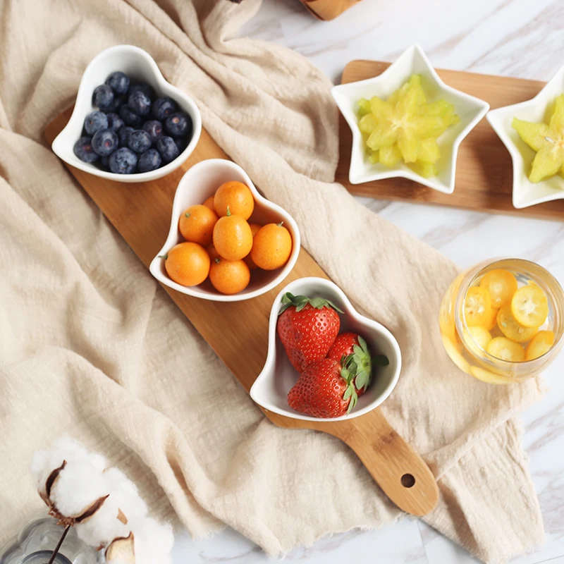 Чистый Женский деревянный поднос из бамбука креативное 3 блюда фрукты блюдо