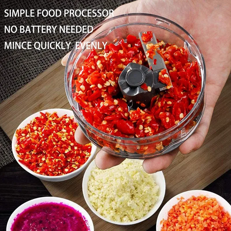 

Mini Manual Food Chopper Durable Handheld Chopper Multi-Function Food Chopper