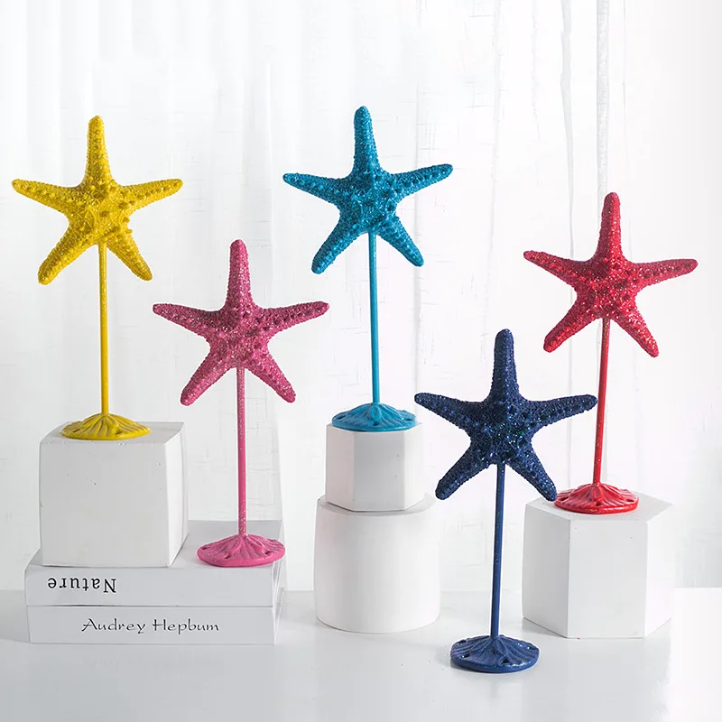 

Морская звезда из средиземноморской смолы с основанием, пятиугольная имитация морской звезды, декоративный набор, украшения ручной работы