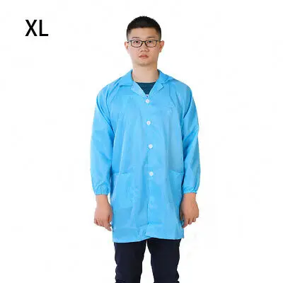 Антистатические комбинезоны унисекс ESD Lab Coat на пуговицах XL синий | Канцтовары для