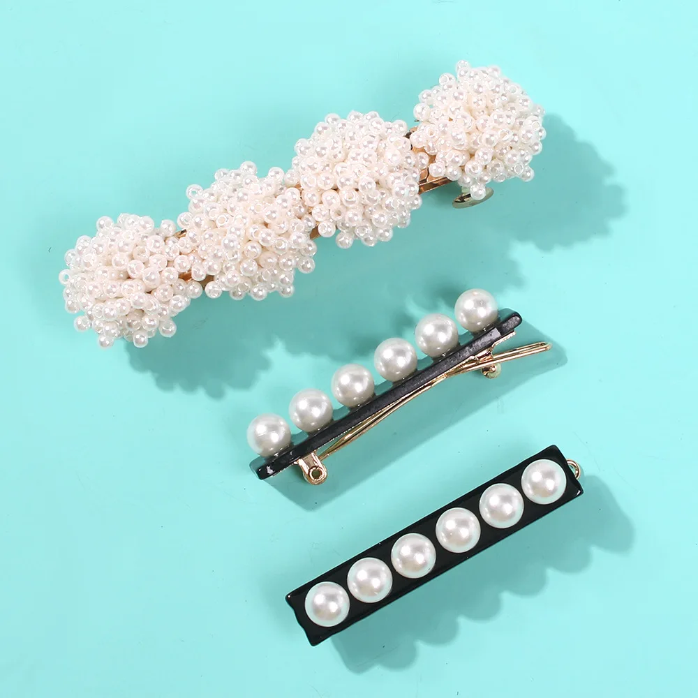 

Pearl Flower Hair Clips For Women Hair Accessories Fashion Hairpins Flower Hairgirps Barrette BB Clip