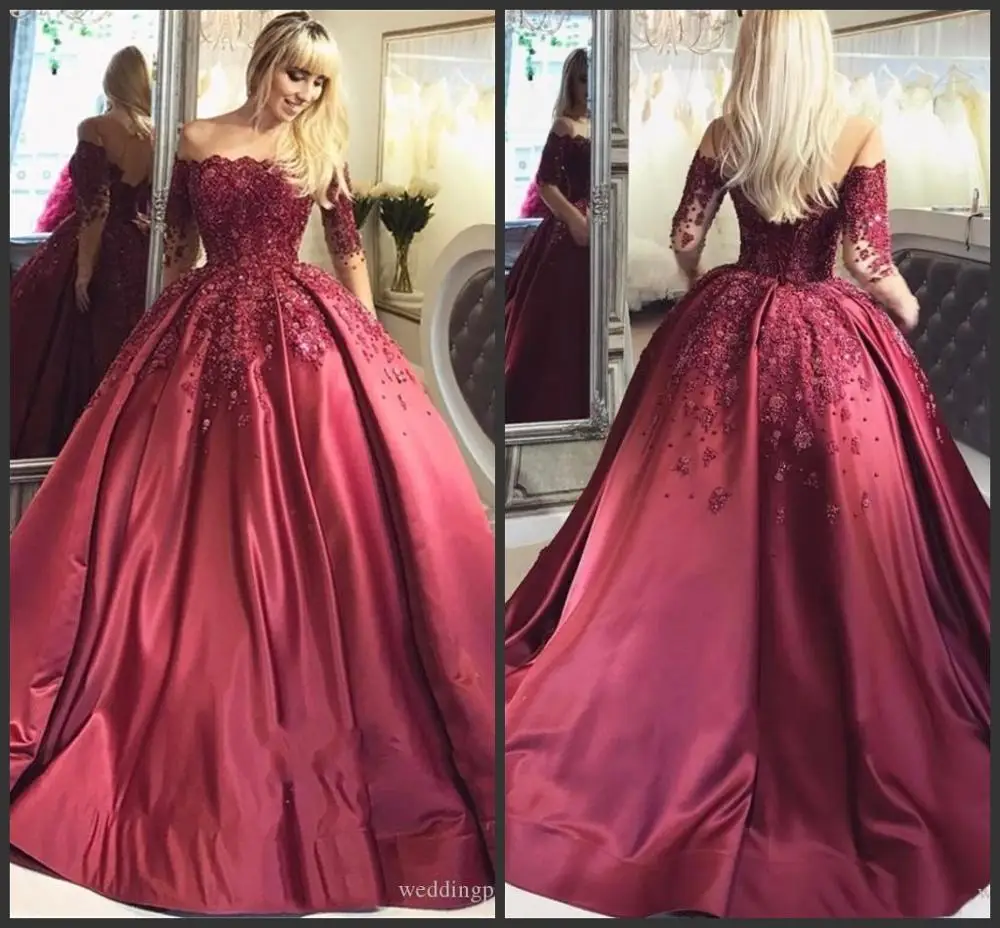 Роскошные платья для выпускного вечера с длинным рукавом бальное платье