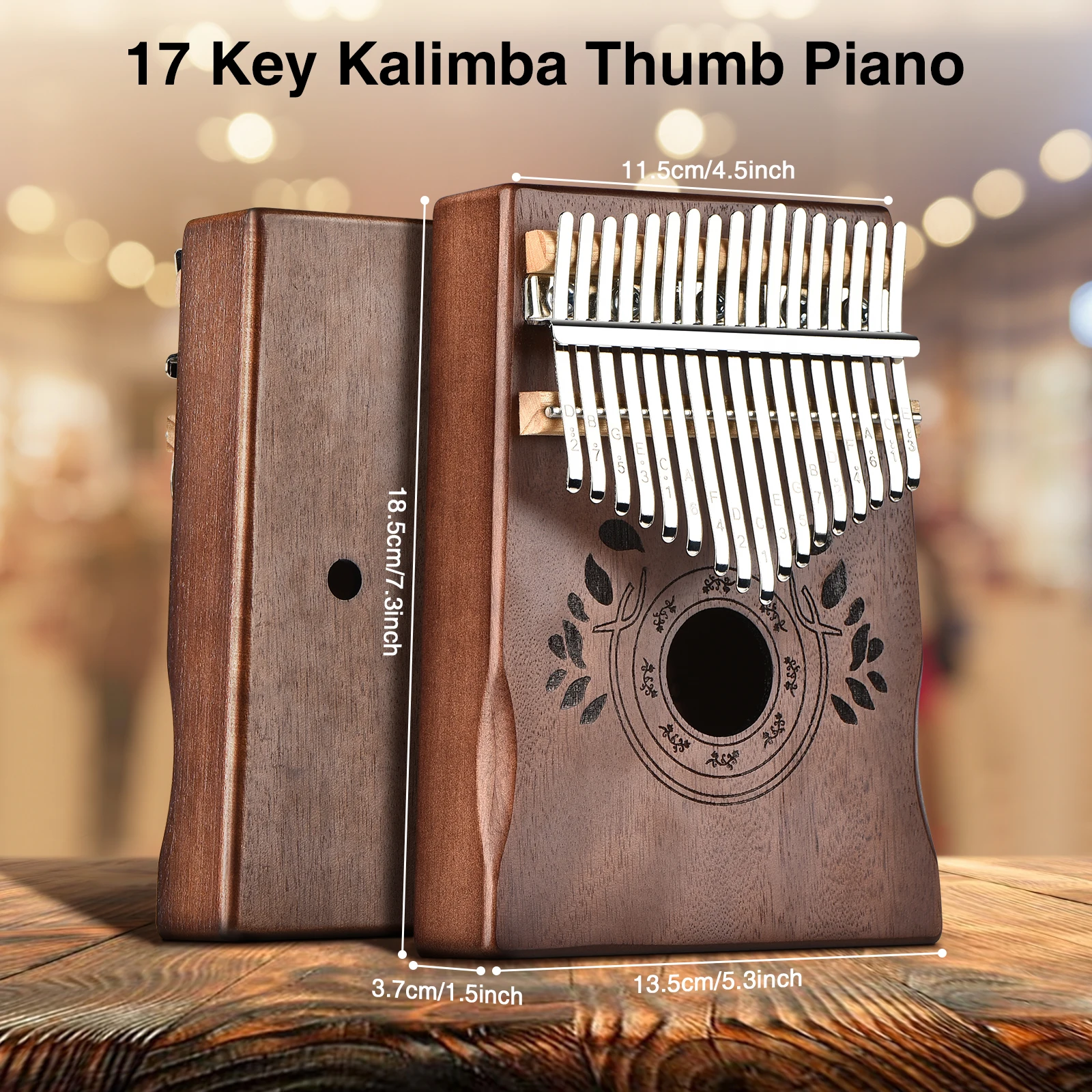 

Kalimba Thumb Piano 17 Keys Kalimba Music Machines Kid Professional Musical Pianos Keyboard Finger Piano with Learning Book