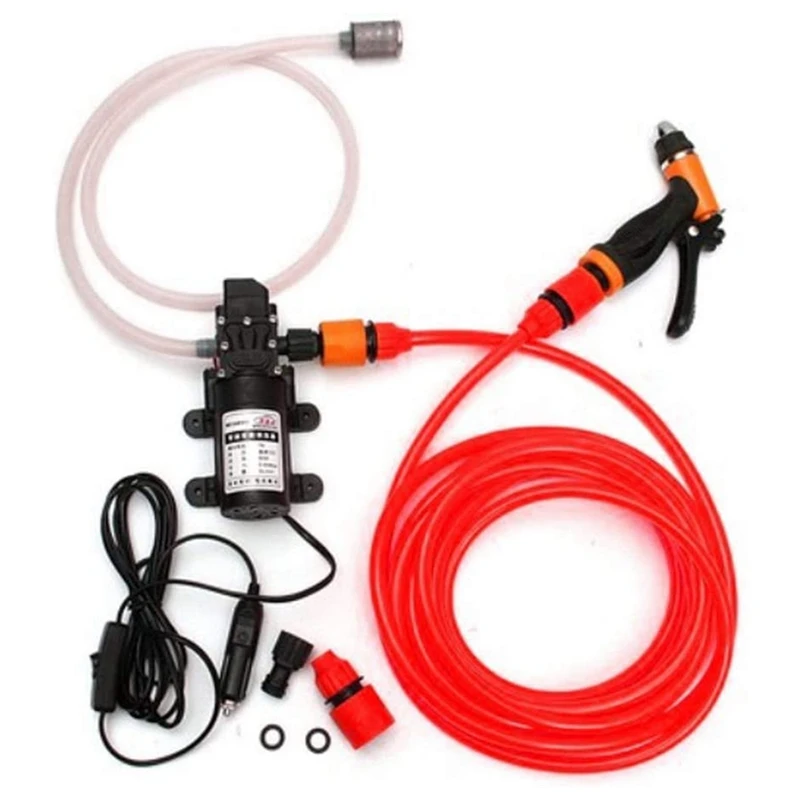 Дешево Портативный водяной насос для автомойки, шланг высокого давления для автомобиля, дома и сада, 12 В, 80 Вт