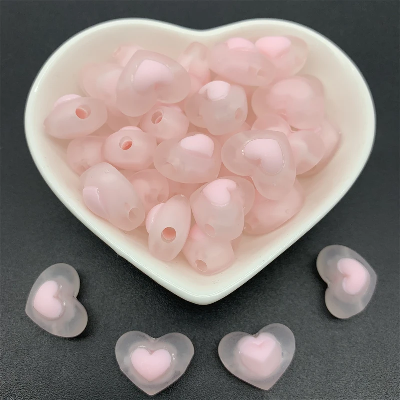 Бусины акриловые в форме сердца для изготовления ювелирных изделий 15 шт./лот 17 мм
