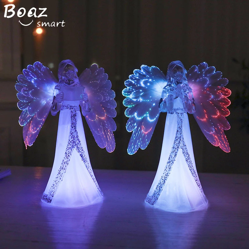 Boaz Рождественский цветной светильник ангела градиентный акриловый материал
