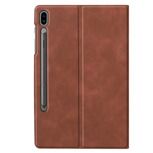 dark brown Магнитный Премиум PU кожаный чехол для Samsung Galaxy Tab S6 10,5 SM-T860 SM-T865 10," планшет Funda TPU Чехол+ пленка+ ручка - Цвет: dark brown