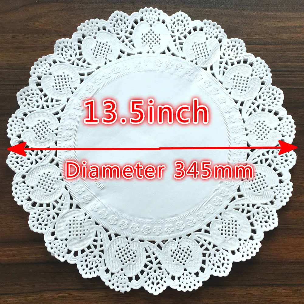 

20pcs 13.5inch White Round Diameter 345mm Paper Lace Doilies Cake Placemat for Christmas Party Decoration