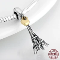 claudia new 925 sterling silver fashion capital paris eiffel tower pendant beads fit original diy bracelet charms jewelry making