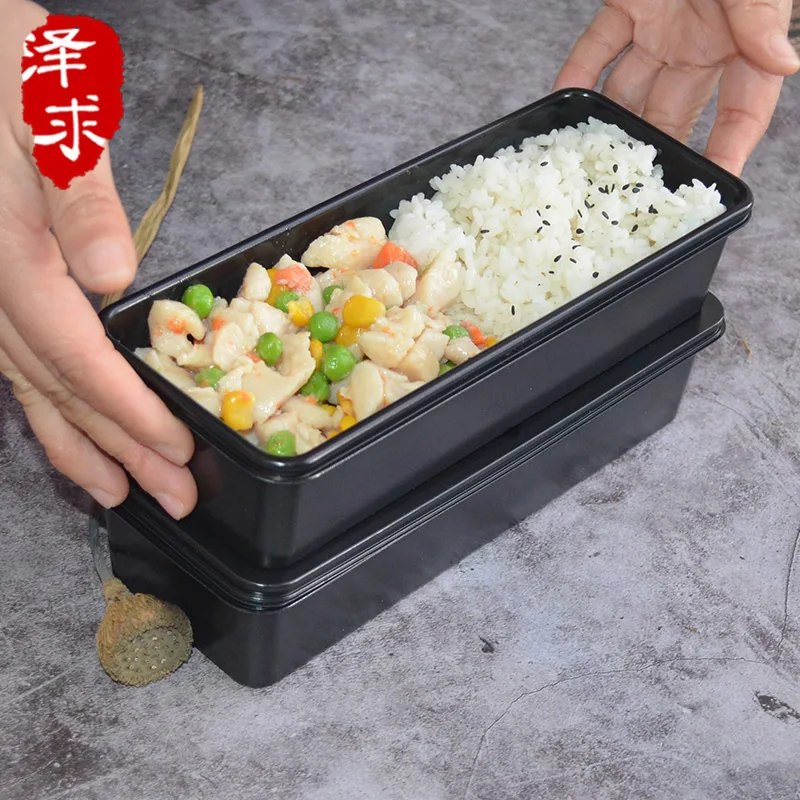 50 упаковок одноразовые контейнеры для пищевых продуктов черно белые пластиковые