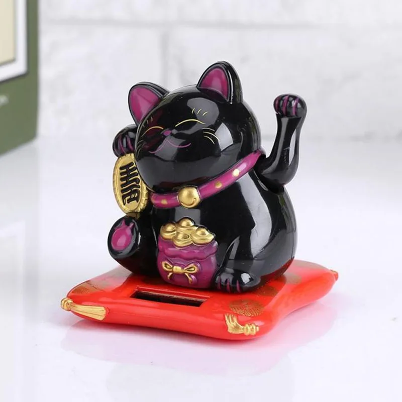 Манеки Неко на солнечных батареях вибрирующие руки кошка удачу вызывающая