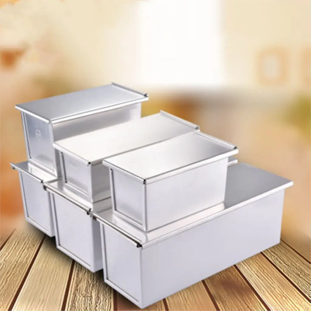 

Toast Box Mold Rectangular Loaf Pan Carbon Steel Non-stick Bellows with Cover Bread Mold Eco-Friendly Baking Tools for Cakes