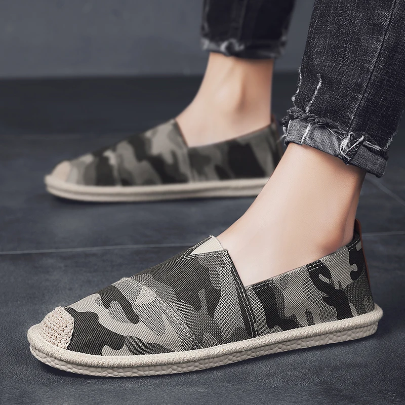 Мужская парусиновая обувь Слипоны Лоферы Летняя Повседневная Эспадрильи