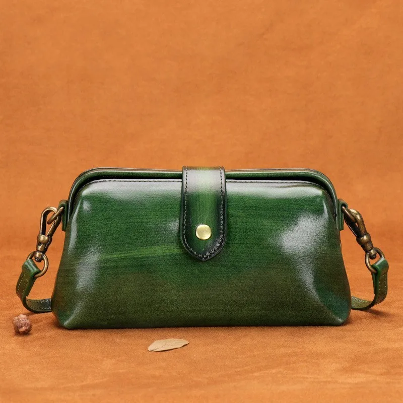 

Women High Quality Genuine Leather Doctor Bag Office Ladies Sling Shoulder Bag Designer Vintage Slung Crossbody Bags Handbag