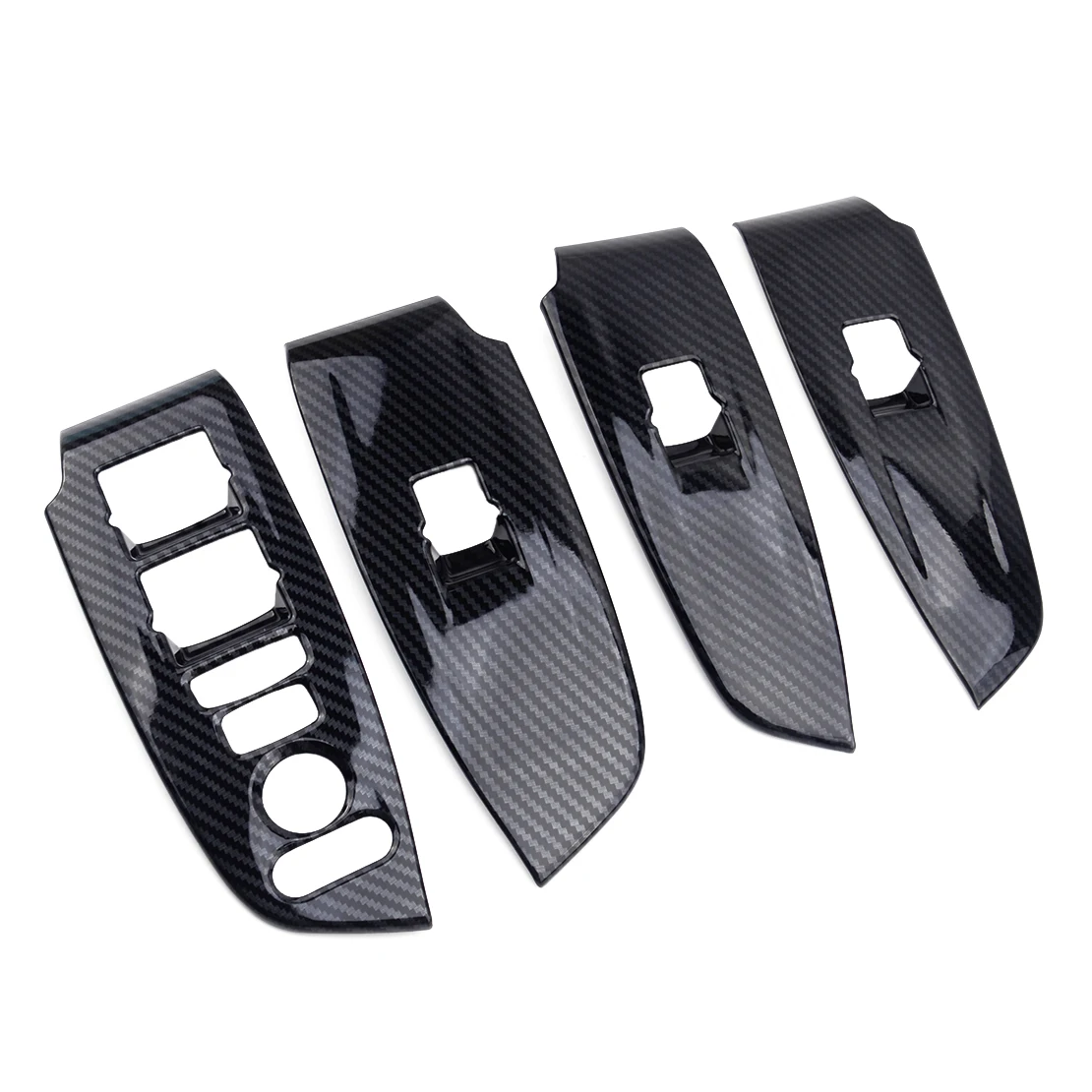 4 шт. автомобильный черный карбоновый стиль Внутренняя дверь окно Лифт кнопка