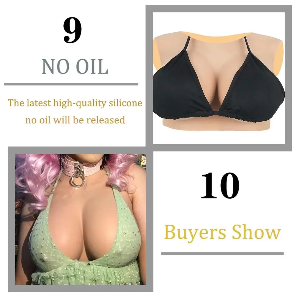 

NUSIAMA Solid Silicone Filled Crossdressing Breast Forms Huge Fake Boobs Chest For Crossdresser Drag Queen Shemale Transgender