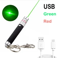 Высокомощная лазерная указка с зелеными и красными точками, USB, 711, 5 мВт, нм, непрерывная линия, лазерная указка, лазерная ручка, аксессуары дл...