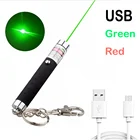 Высокомощная лазерная указка с зелеными и красными точками, USB, 711, 5 мВт, нм, непрерывная линия, лазерная указка, лазерная ручка, аксессуары для охоты