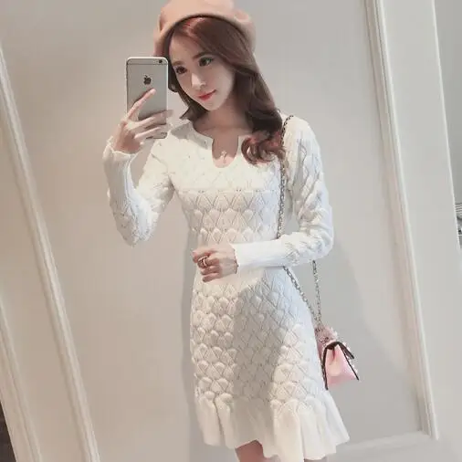 Женские зимние платья 2020 с длинным рукавом модные европейские облегающие