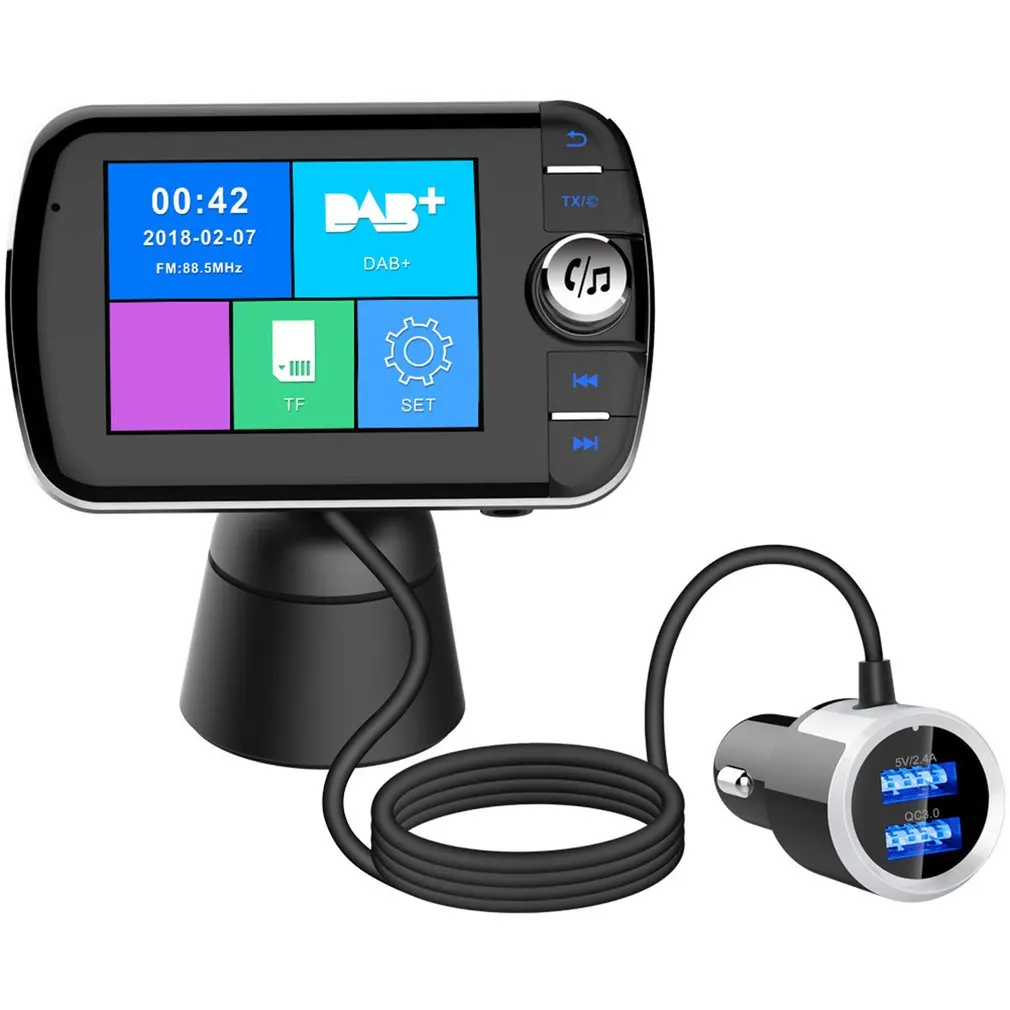 color screen Автомобильный fm-передатчик с 1,7 дюймовым дисплеем обновленный BT70 Bluetooth передатчик Quick Charge3.0 беспроводной fm-модулятор - Цвет: color screen