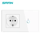 Сенсорный переключатель SRAN, панель из хрусталя, 110-250 В, 16 А, настенная розетка 146*86, светильник ключатель света, 123 канала